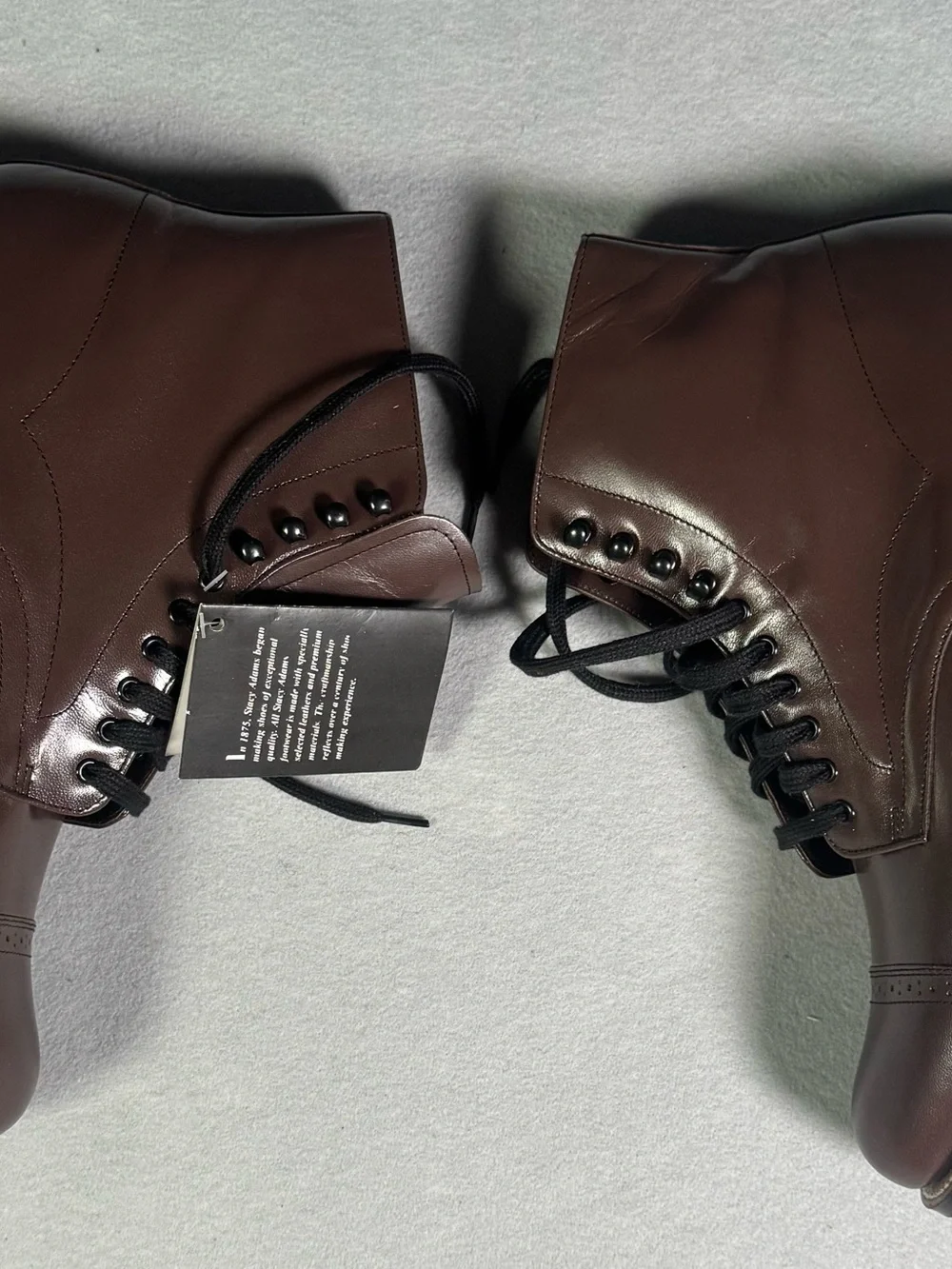 Stacy Adams Madison Men's Boots 9D Brown Kidskin Leather Cap Toe 00015-02 NWOB